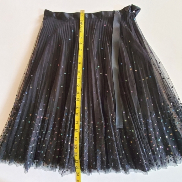 7065 * Express Sequin Midi Skirt Black Size 5/6 - Picture 8 of 8